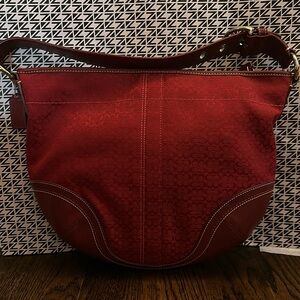NWT Red Cardinal Coach Shoulder Bag